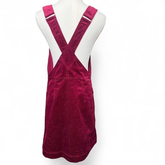 Burgundy Free People Corduroy Overall Dress Fall Vintage Vibes Layering Size 6 - Picture 4 of 6